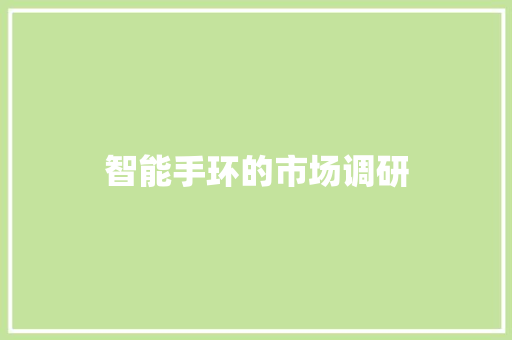 智能手环的市场调研