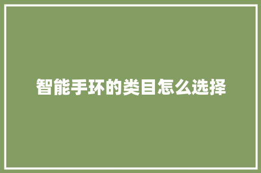智能手环的类目怎么选择  第1张