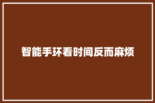 智能手环看时间反而麻烦  第1张