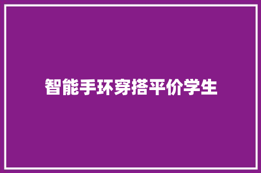 智能手环穿搭平价学生