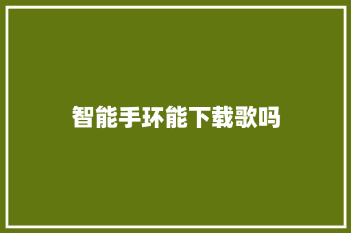 智能手环能下载歌吗