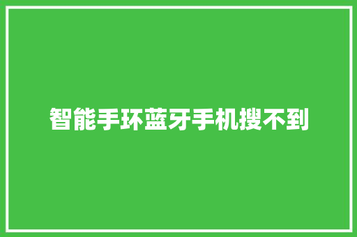智能手环蓝牙手机搜不到