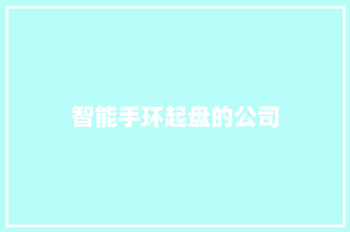 智能手环起盘的公司