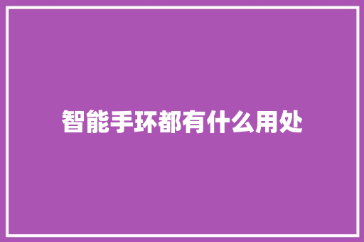 智能手环都有什么用处  第1张
