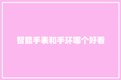 智能手表和手环哪个好看