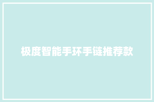 极度智能手环手链推荐款