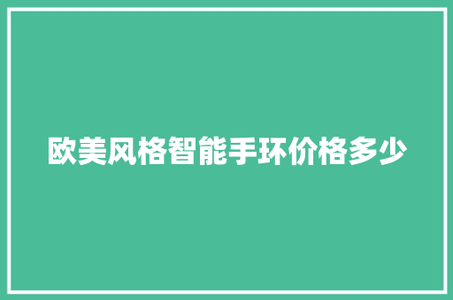 欧美风格智能手环价格多少  第1张