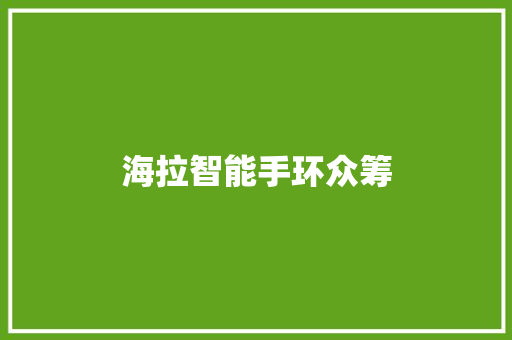 海拉智能手环众筹