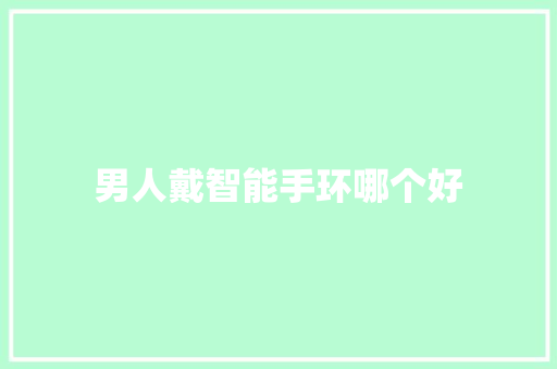 男人戴智能手环哪个好