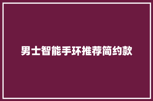 男士智能手环推荐简约款