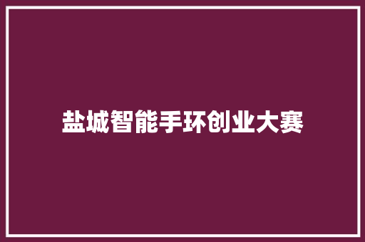 盐城智能手环创业大赛