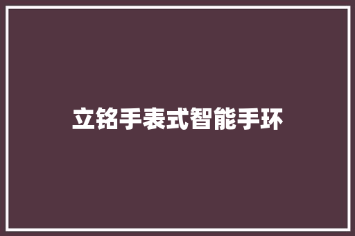 立铭手表式智能手环  第1张