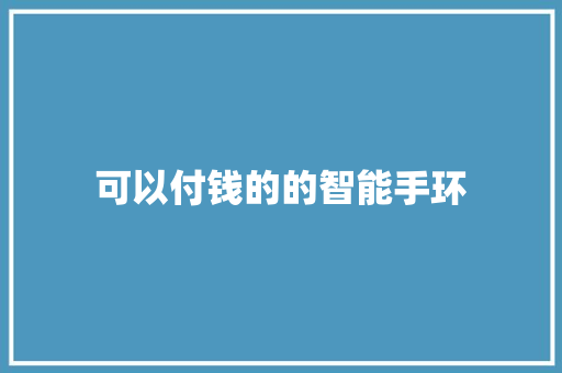 可以付钱的的智能手环  第1张