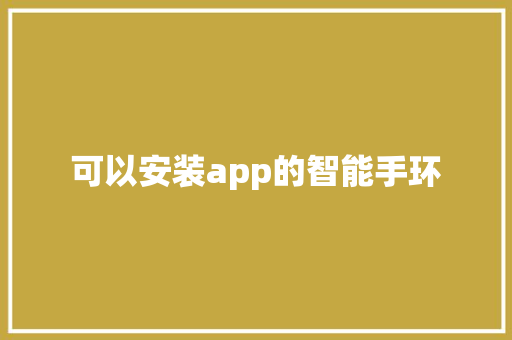 可以安装app的智能手环