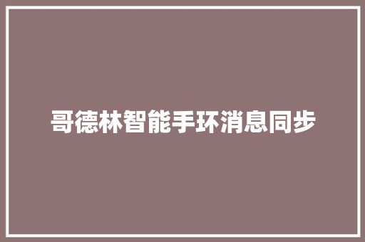 哥德林智能手环消息同步