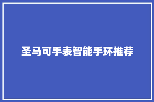 圣马可手表智能手环推荐  第1张