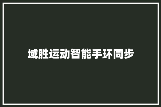 域胜运动智能手环同步