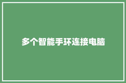 多个智能手环连接电脑  第1张