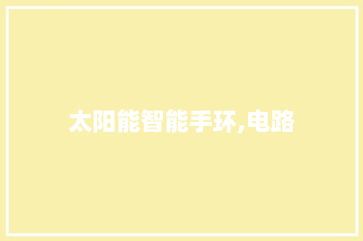 太阳能智能手环,电路  第1张