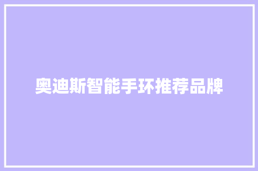 奥迪斯智能手环推荐品牌