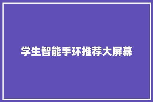 学生智能手环推荐大屏幕