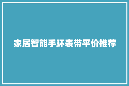 家居智能手环表带平价推荐  第1张