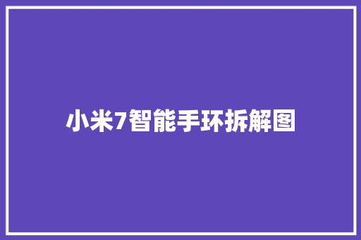 小米7智能手环拆解图