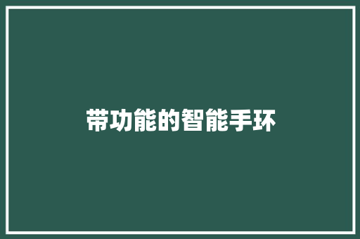 带功能的智能手环  第1张