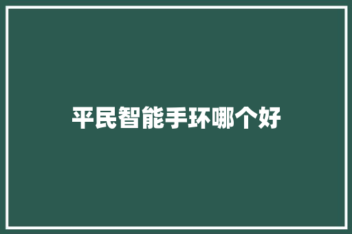 平民智能手环哪个好  第1张