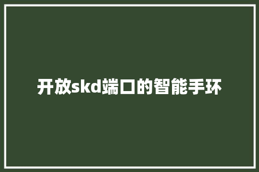 开放skd端口的智能手环