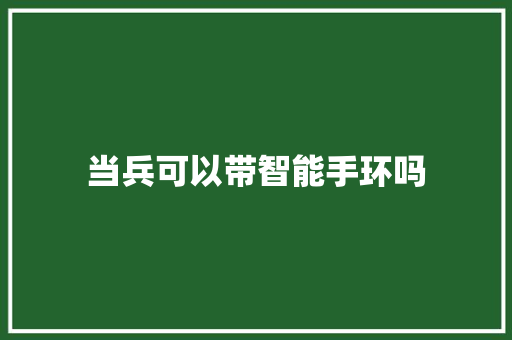 当兵可以带智能手环吗  第1张