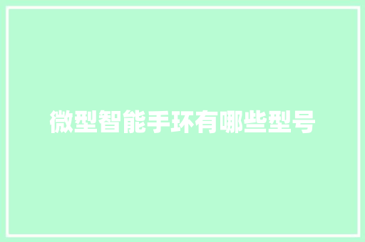 微型智能手环有哪些型号