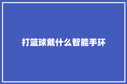 打篮球戴什么智能手环