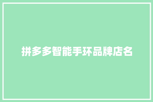 拼多多智能手环品牌店名  第1张