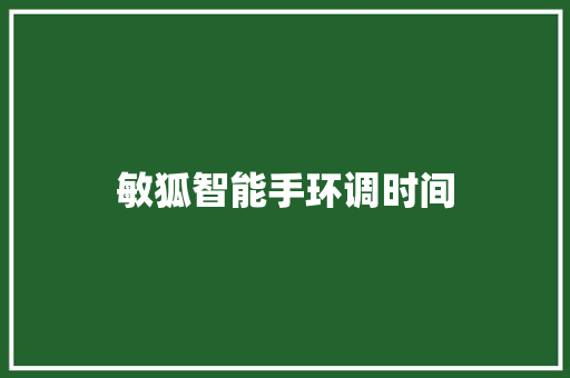 敏狐智能手环调时间