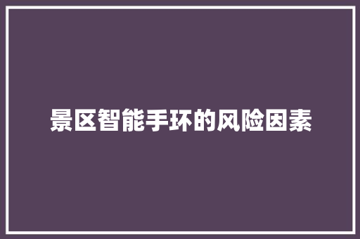 景区智能手环的风险因素  第1张