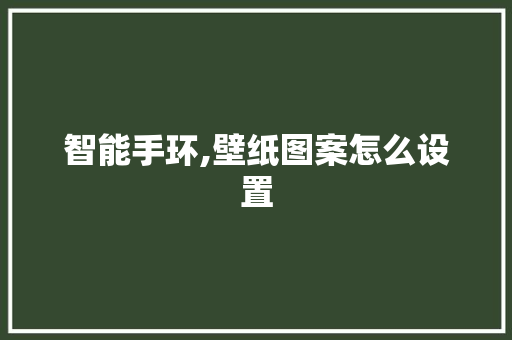智能手环,壁纸图案怎么设置  第1张