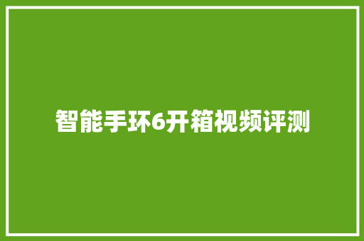 智能手环6开箱视频评测