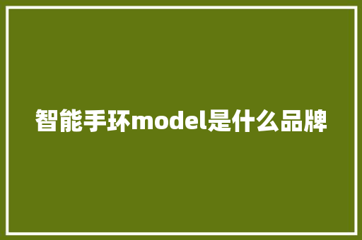 智能手环model是什么品牌  第1张