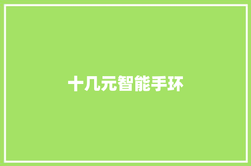 十几元智能手环