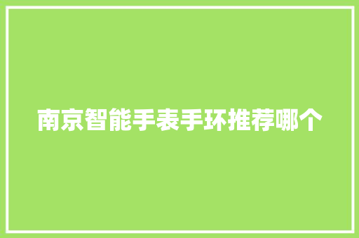 南京智能手表手环推荐哪个