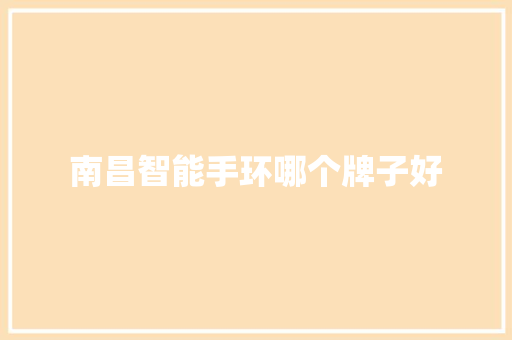 南昌智能手环哪个牌子好  第1张