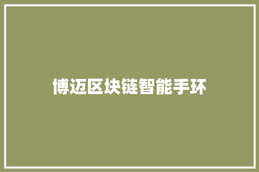 博迈区块链智能手环  第1张
