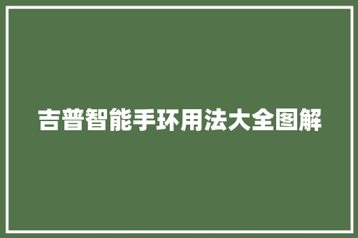 吉普智能手环用法大全图解
