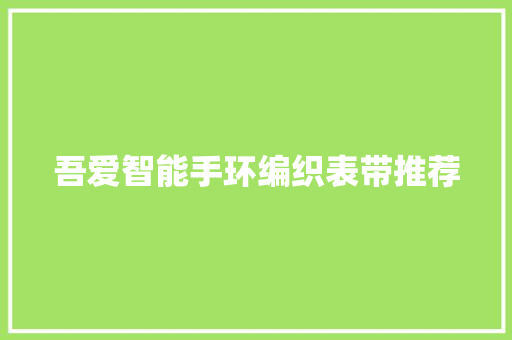 吾爱智能手环编织表带推荐
