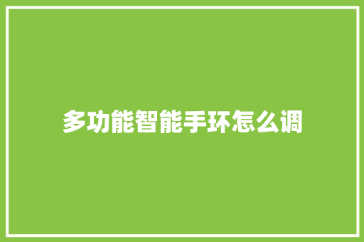 多功能智能手环怎么调