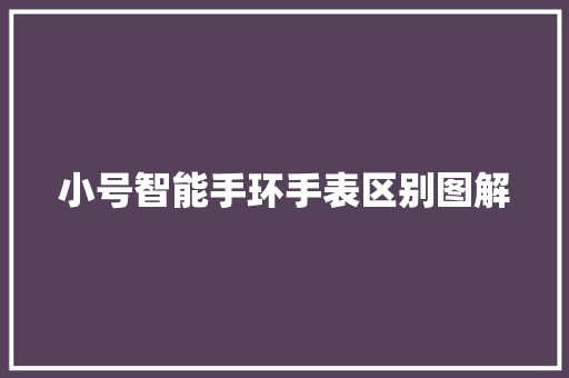 小号智能手环手表区别图解
