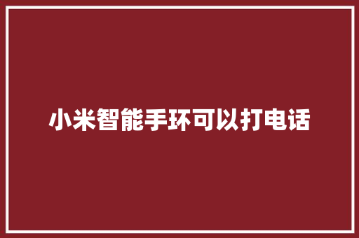 小米智能手环可以打电话