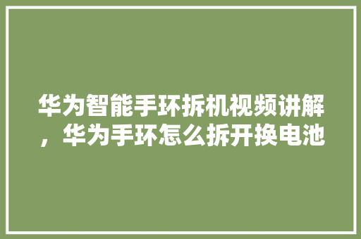 华为智能手环拆机视频讲解，华为手环怎么拆开换电池  第1张
