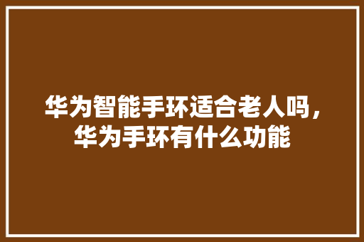 华为智能手环适合老人吗，华为手环有什么功能